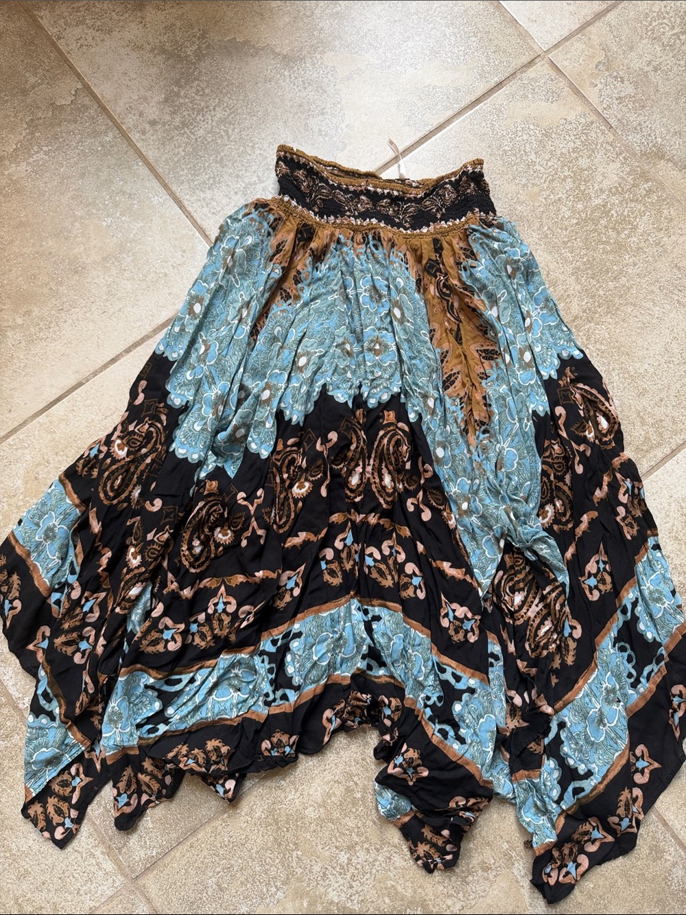 Free People Fly Away Boho Tiered Midi Skirt